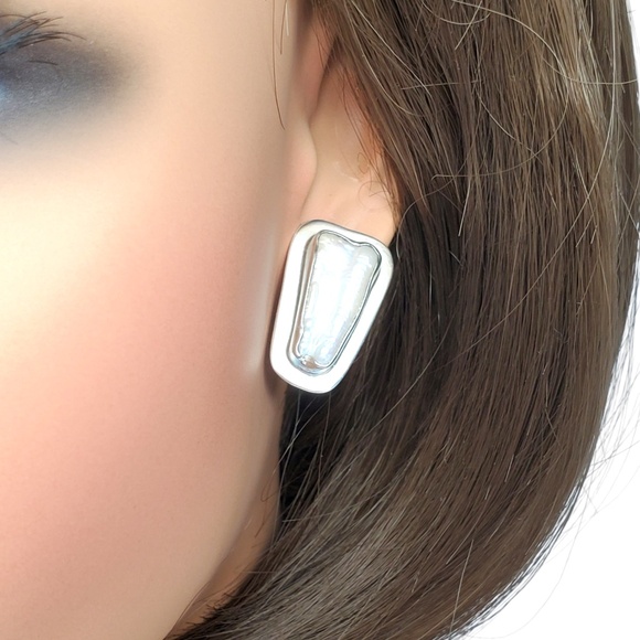 Charles Albert Sterling Silver Biwa Pearl Earrings #20499 - Picture 8 of 9